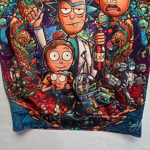 Rick Morty Graphic Hoodie Colorful Cartoon Print Large AOP Pullover - Picture 3 of 16